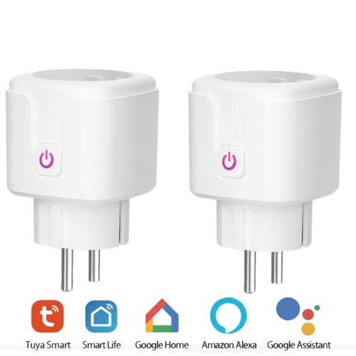 Έξυπνη πρίζα WiFi, 2 έξυπνες πρίζες συμβατές με Alexa, Google Home και Smart Life, Προγραμματι