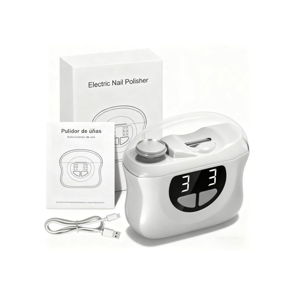 Light Electric Nail Clipper, Automatic Nail Clipper With Led 3-In-1 Usb Rechargeable Electric Nail Clipper