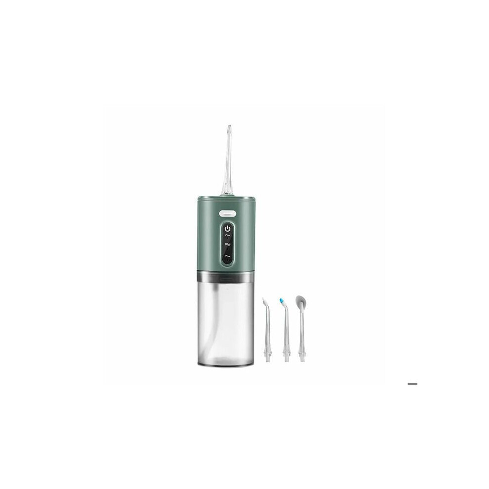 Dental Water Flosser - Cordless - 5 Nozzles - Green - Portable Oral Cleaner