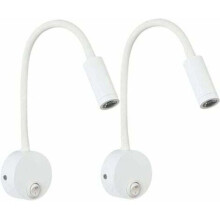 Lampe de lecture - PZCC - Col de cygne (lot de 2) - LED 3 W - Rotation à 360 - Base Ø 65 mm avec interrupteur