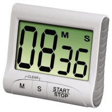Digitale keukentimer - Wit - LCD-scherm - Magnetische voet - Groot scherm voor betere leesbaarheid - 8 x 7 x 3 cm