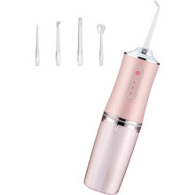 YYV 300ml Roze Draadloze Monddouche + Tongschraper, Oplaadbare Waterflosser voor Thuis en Op Reis Mondverzorging