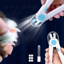 Coupe-griffes pour chat - LED - Boîtier transparent résistant aux éclaboussures - Lame demi-lune en acier inoxydable - Lime à ongles in