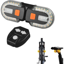 Feu arrière de vélo - Universel - Noir - Rechargeable par USB - Alertes sonores latérales