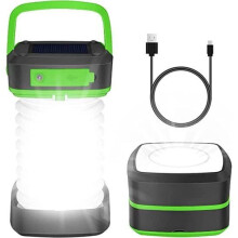 Lampe de camping pliable à LED rechargeable solaire AMOUNE - 2 modes d'éclairage - Étanchéité IP65