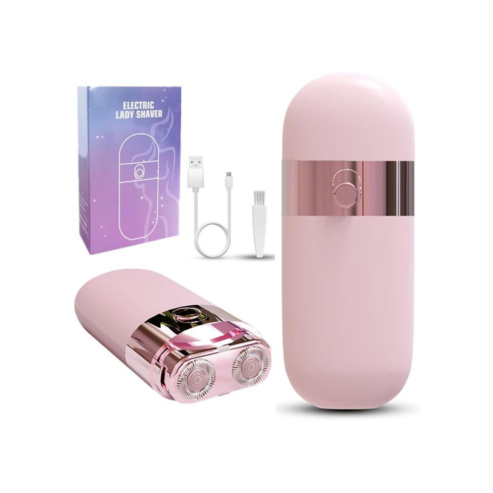 Portable and painless electric epilator for women, for face, chin, upper lip and arms (pink)