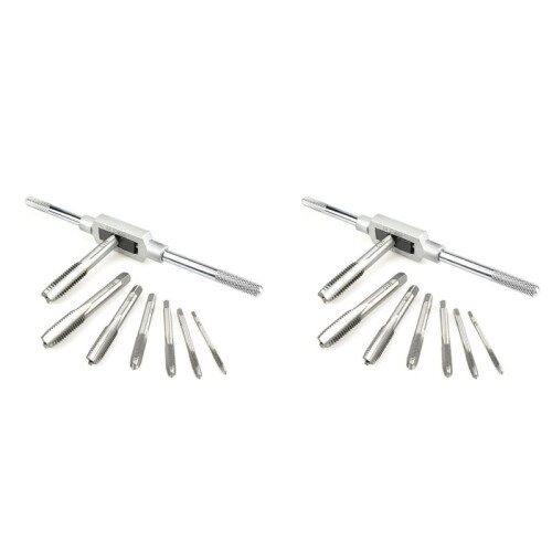 2X 8 in One Tap Tool Set Thread Metric Machine Hand Screw Thread Plug Taps Set 1