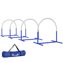 Ensemble de 4 pièces pour l'entraînement à l'agilité canine avec sac de transport pour un entraînement en douceur, blanc et bleu