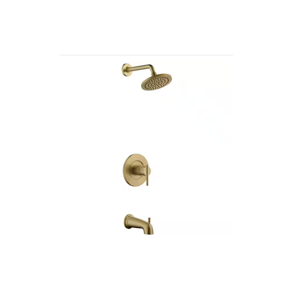 Glacier Bay Dorind Single-Handle 1-Spray Tub And Shower Faucet In Brushed Gold 7433119247265