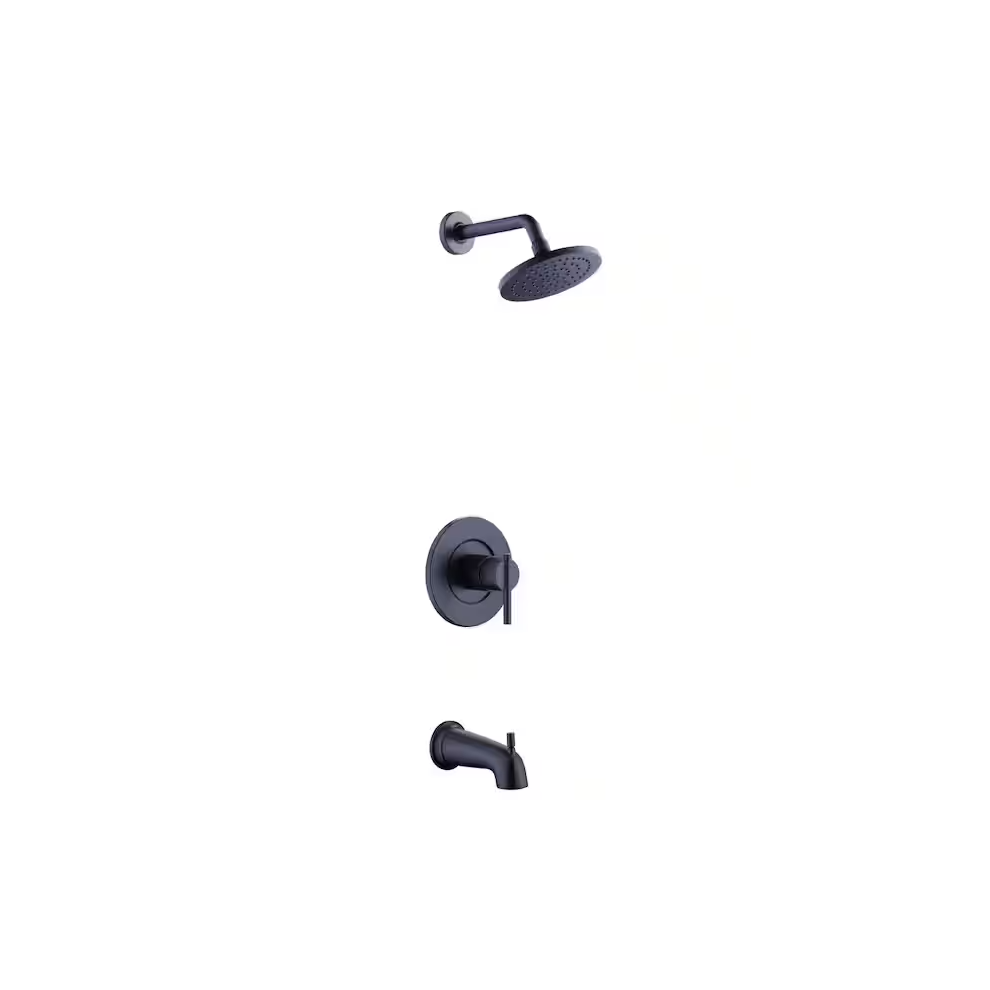 Glacier Bay Dorind Single-Handle 1-Spray Tub And Shower Faucet 1.8 Gpm In Matte Black (Valve Included) 7433121788756
