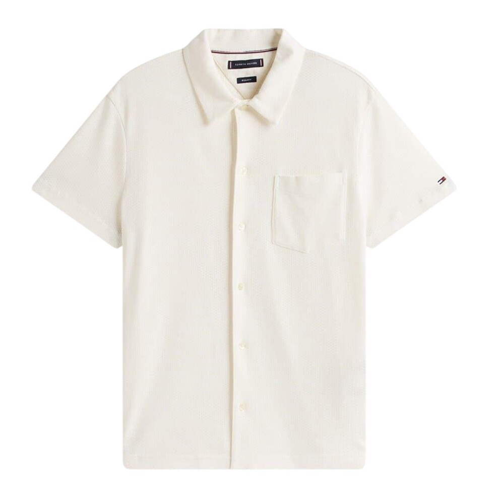 Tommy Hilfiger (M, Ivory) Mens Waffle Shirt Multicoloured