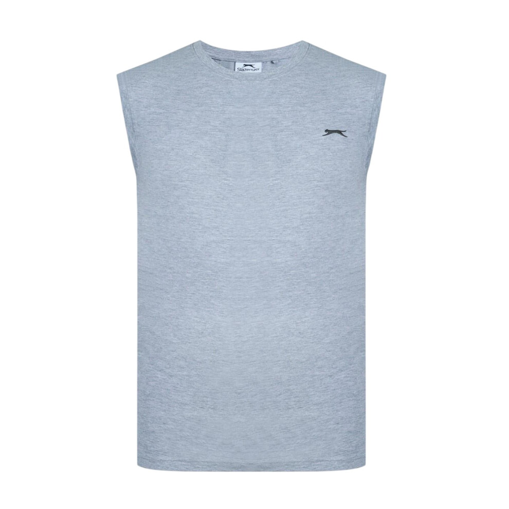 Slazenger (S, Marl) Mens Cotton Sleeveless Vest Top Grey