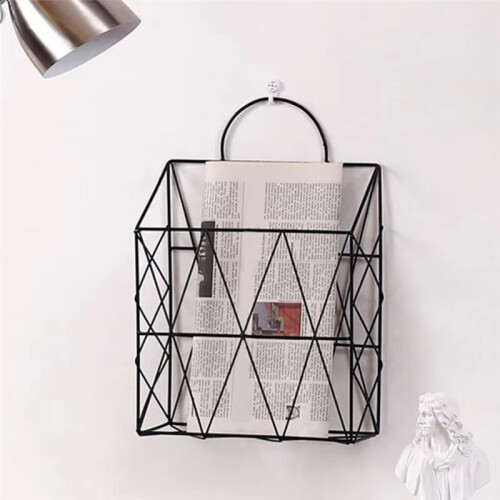 File Organizer Wall Mount Decorative Organizer Vertical Wire Shelf Display Holder Stylish Space Saving File Storage A 2