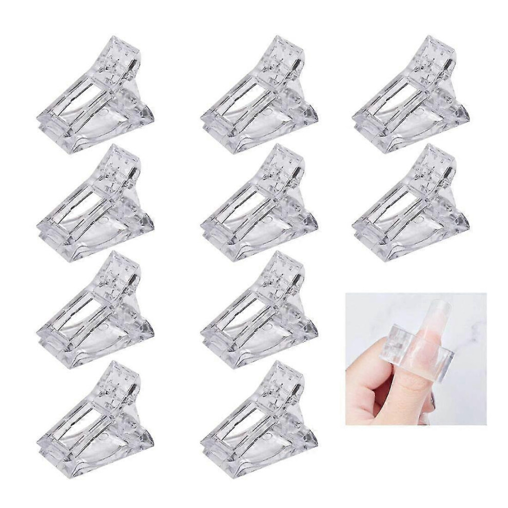 10pcs Plastic Nail Tip Clippers, Quick Finger Extension Clips