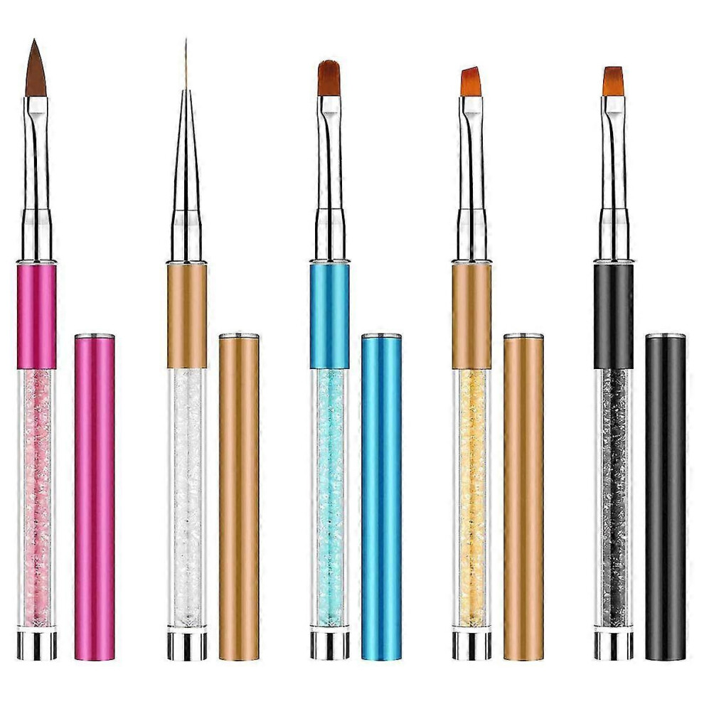 Nail Brush Set 5pcs UV Gel Acrylic Nail Art Design Pen