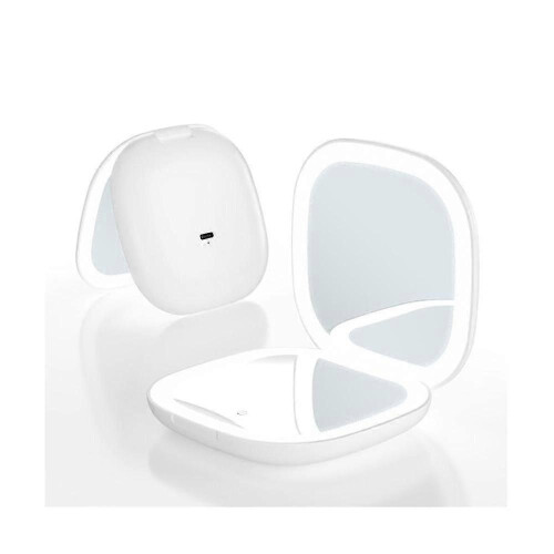 Mini LED Light 5x Magnifying Double Sided Travel Vanity Mirror, Pin