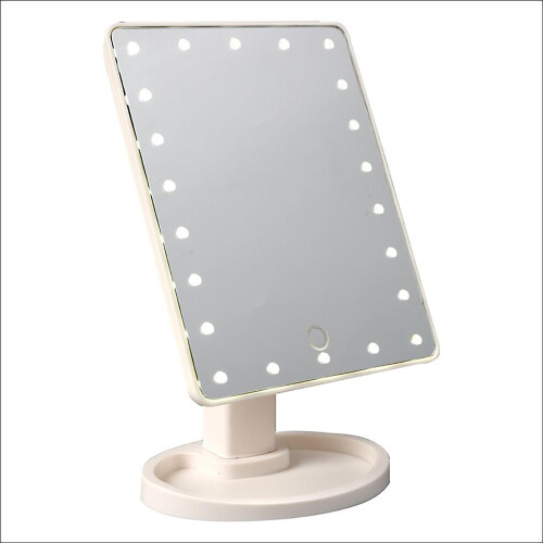 22 LED Touch Screen Tabletop Mirror, 360 Rotation Travel Makeup Mirror