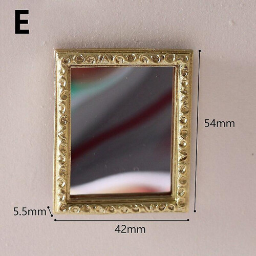 EHome Mini Classical Round Carved Mirror Gold Silver Decorative Life Scene Model