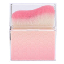 Rosa Farbverlauf-Make-up-Pinsel mit abgeschrägtem, flachem Kopf, weicher Foundation-Pinsel für Make-up und Nageldesign