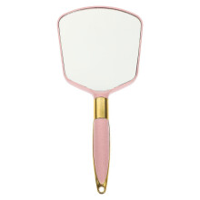 Pink 23.7x10.6cm Travel Vanity Hand Mirror with Handle