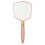 Pink 23.7x10.6cm Travel Vanity Hand Mirror with Handle 1