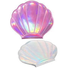 8,8 x 8 x 0,8 cm, 2 Stück kreativer, muschelförmiger, tragbarer Taschen-Schminkspiegel