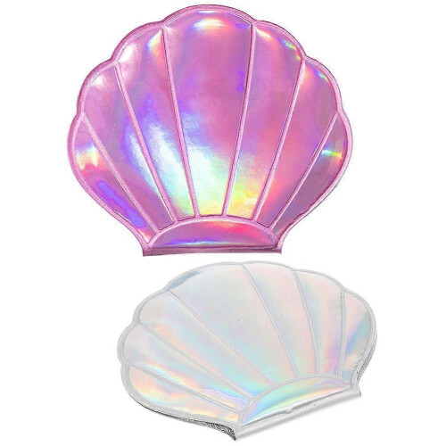 8.8x8x0.8cm 2pcs Creative Seashell Shape Portable Pocket Makeup Mirror