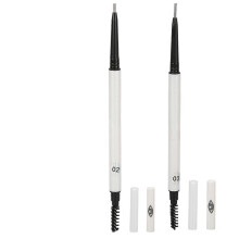 Eyebrow Pen 2-in-1 Auto Rotating Triangular Waterproof Pencil, 03 Black