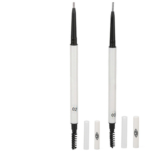 Eyebrow Pen 2-in-1 Auto Rotating Triangular Waterproof Pencil, 03 Black