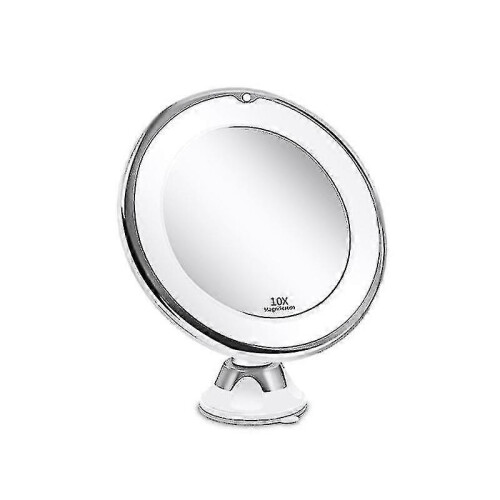 LED Cosmetic Mirror 10x Magnification, 360 Swivel, Illuminated
