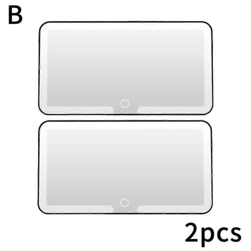2pcs Rechargeable LED Car Sun Visor Makeup Mirror, 3 Light Modes