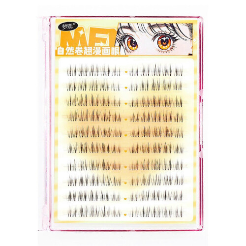 Camellia Universal Top & Bottom Clear Band False Eyelashes, Adhesive Type, Mixed Length