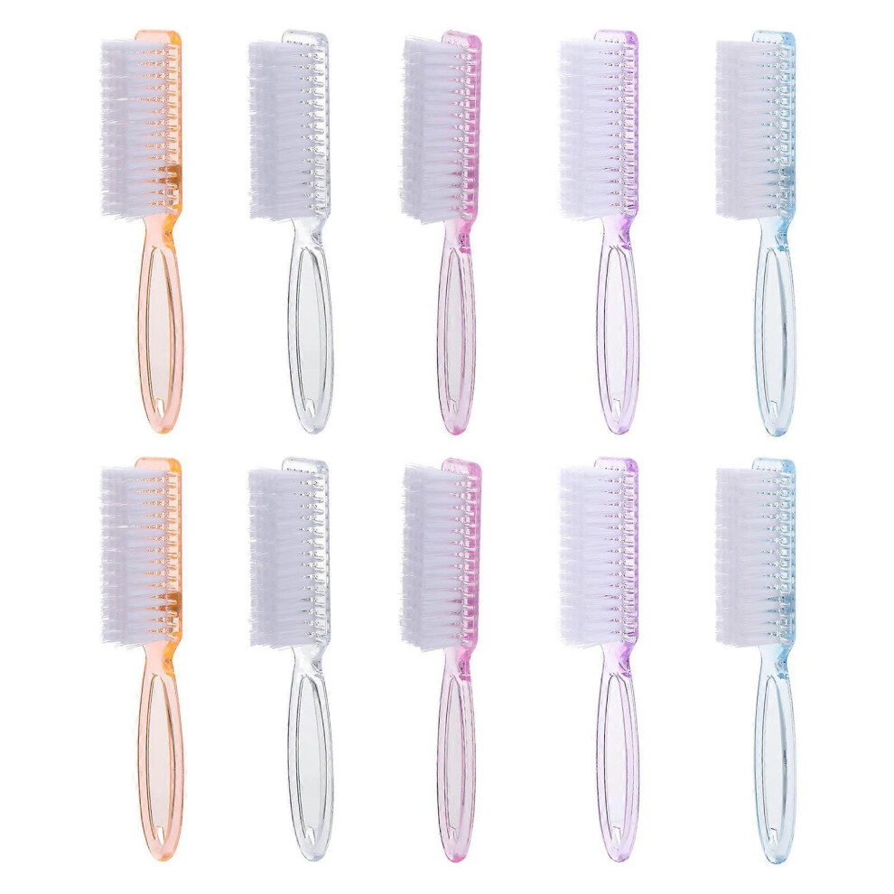 Assorted Color 14x2.5cm Nail Brush 10Pcs with Nylon Bristles for Effective Cleaning