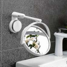 360 Adjustable Suction Cup Wall Mounted Bathroom Mirror, Double Sided Desktop Makeup Mirror