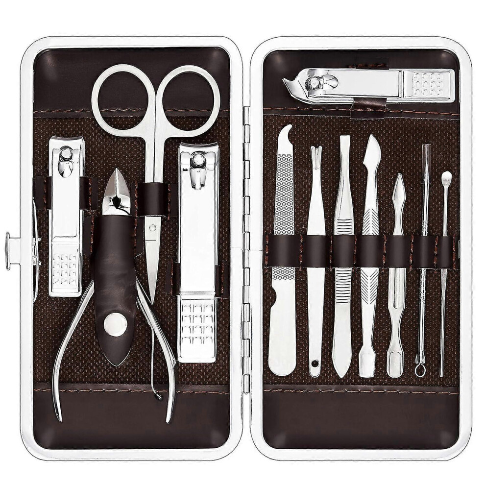 12-Piece Manicure & Pedicure Kit, Nail Clippers Set with Luxury Travel Case