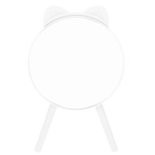 White 24x14.5cm Cat Ear Makeup Mirror with Tripod Stand – Decorative Handheld Mirror for Bedroom, Desk & Vanity