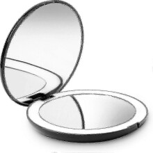 BlackFancii Compact Folding Travel Makeup Mirror, 1x/10x Magnification & Daylight LED