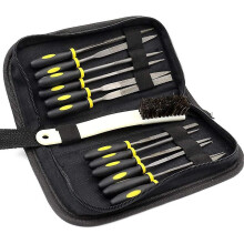 Kit de 15 limas para trabajar la madera, herramientas de tallado de acero al carbono con bolsa de almacenamiento y cepillo.
