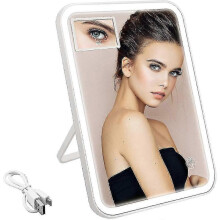 Specchio per il trucco con luce, specchio ingranditore 5x