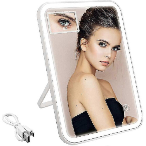 Specchio per il trucco con luce, specchio ingranditore 5x