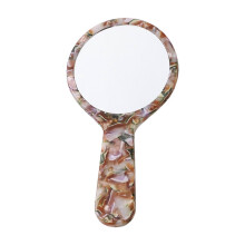 SS6 Travel Round Cosmetic Mirror with Sturdy Acetate Grip & Clear Imaging