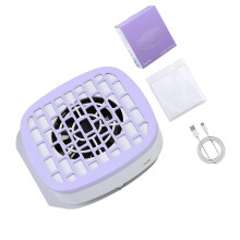 Mini aspiradora de uñas morada para manicura, con motor de bajo consumo y fácil limpieza, ideal para técnicos que viajan.