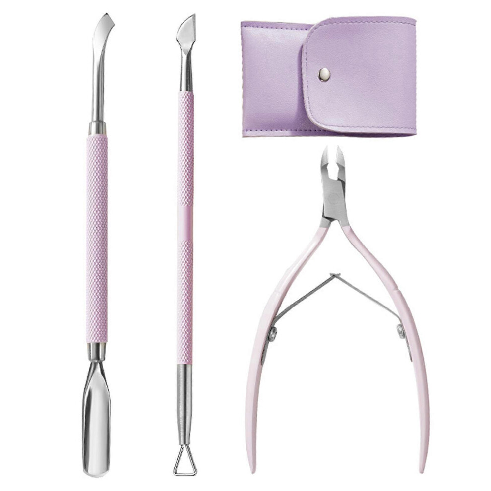 Multicolor Stainless Steel Cuticle Trimmer & Pusher, Durable Manicure Pedicure Nail Cutter Nippers