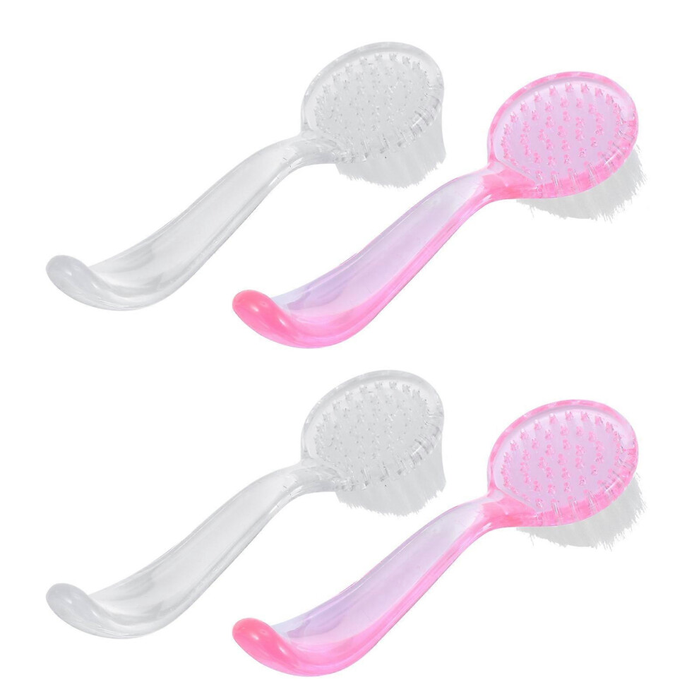 4pcs Nail Cleaning Brushes with Cover, Handle Grip Nail Brush Cleaner