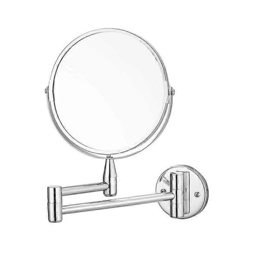 Bathroom Wall-Mounted Folding Beauty Mirror, Double-Sided HD, No Drilling, 8 Inches