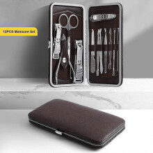 12-teiliges professionelles Maniküre- und Pediküre-Set, Nagelknipser-Set aus Edelstahl für Damen und Herren, Reisen und Salon