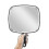 Specchio portatile extra large nero, 23 cm di larghezza x 31,5 cm di lunghezza, con manico. 1