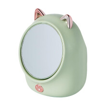 Scatola porta trucchi verde da 16x11,5x17 cm con specchio e organizer per gioielli, ideale per il piano del bagno.