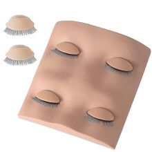 2 Pairs Replacement Eyelids for Lash Mannequin Head - Realistic Removable with Lashes