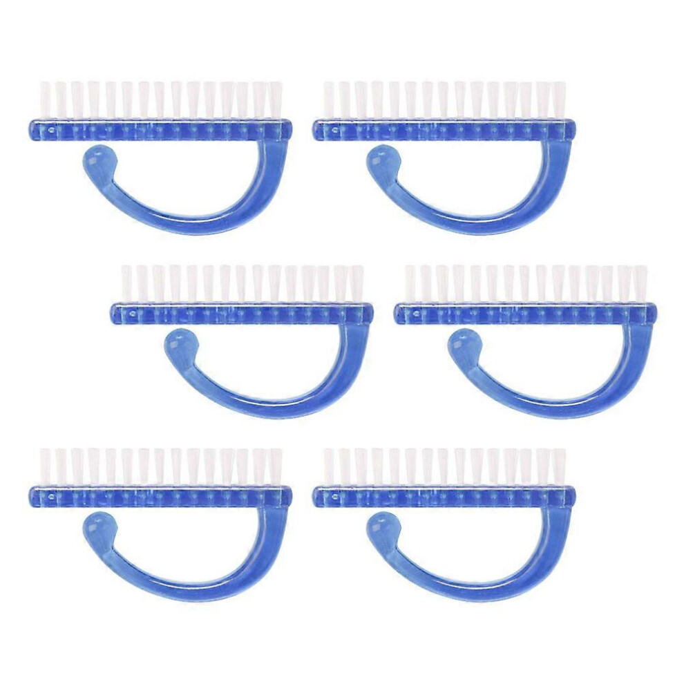 Blue 7.5x2.5cm Nail Art Cleaning Brushes for Manicure, 6Pcs